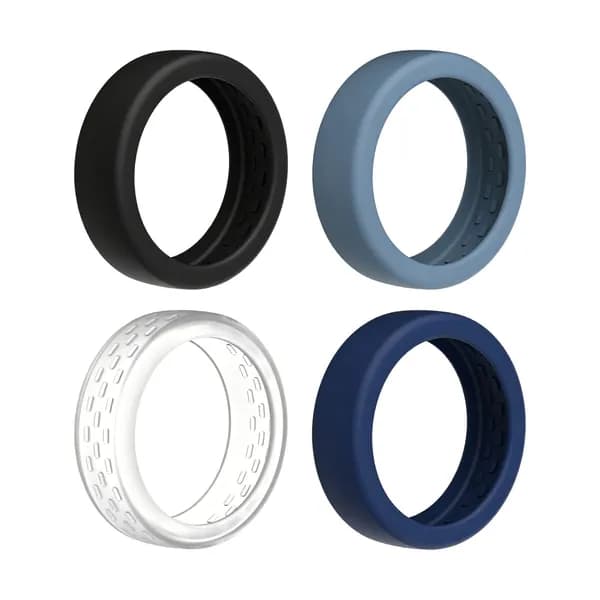 Чехол из силикона для кольца Oura Ring 5, размер M (10 13), прозрачный, чёрный, тёмно-зелёный, небесно-голубой, 4 шт.