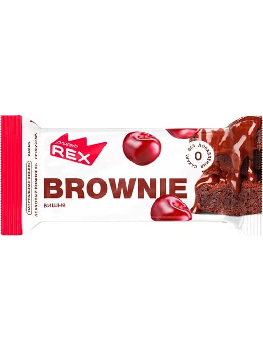 Пирожное протеиновое Brownie, вишневое, 50г