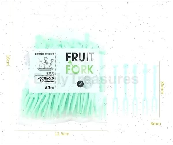 Одноразовые пластиковые вилки для фруктов, предназначенные для дома, с двойными зубами (50 штук в упаковке)