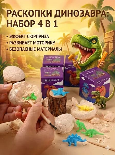Раскопки для мальчиков динозавры набор фигурка