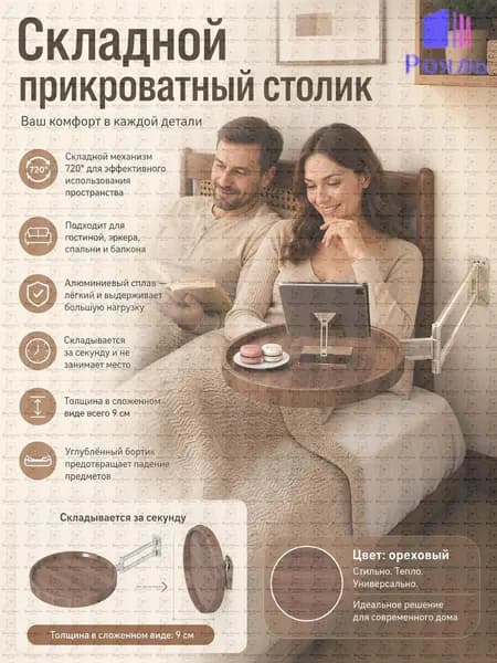 Приставной столик, 28х2.5 см