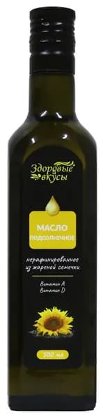 Масло подсолнечное Здоровые вкусы нерафинированное, 500мл