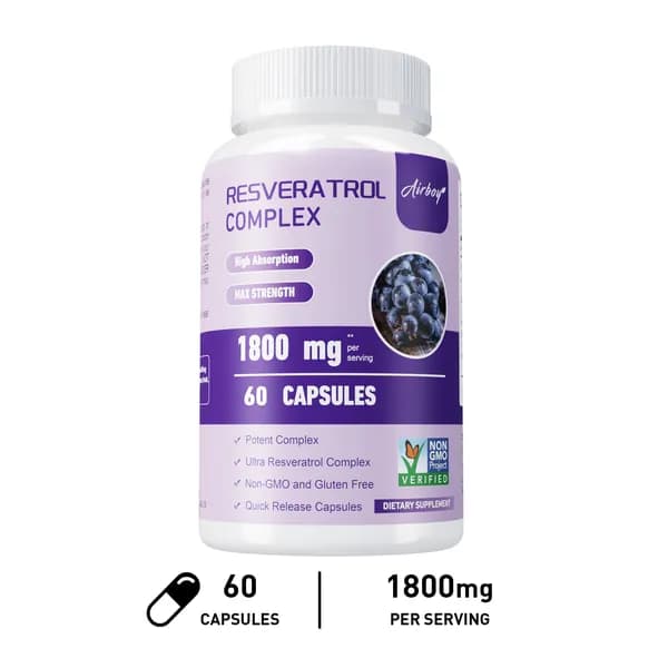 Капсулы Airboy Resveratrol Complex обычно используются для антиоксидантной и омолаживающей поддержки.