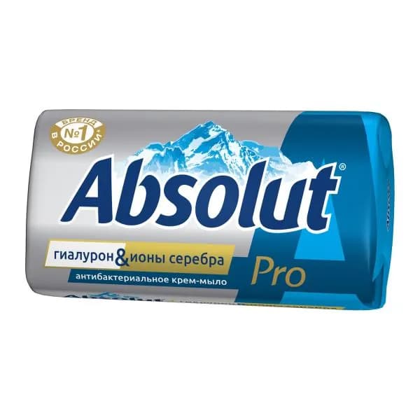 Крем-мыло туалетное Absolut Pro антибактериальное серебро гиалурон 90г