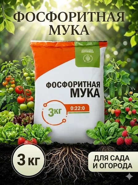 Удобрение минеральное Фосфоритная мука, 3 кг
