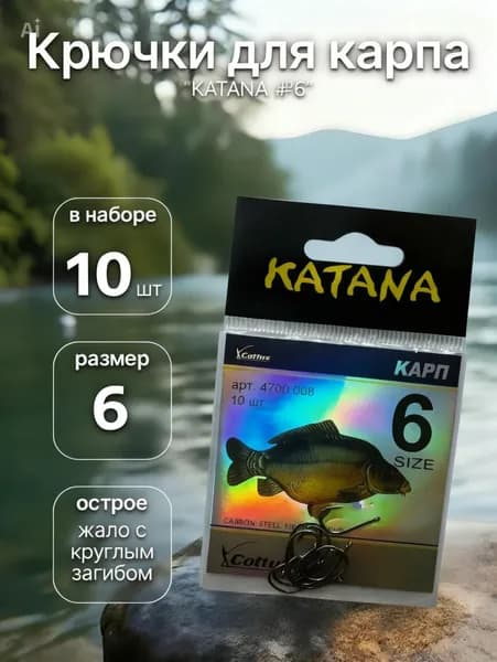 Крючок рыболовный Katana N6 16 мм