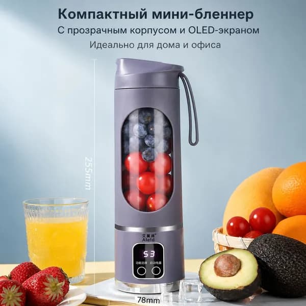 Соковыжималка электрическая для цитрусовых zhajiji, сиреневый