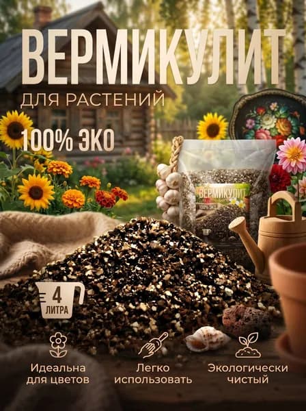 Вермикулит для цветов, 560 грамм (4 литра)