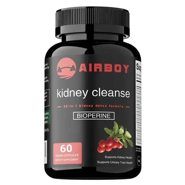Биологически активная добавка Airboy Kidney Cleanse поддерживает здоровье почек и мочевыводящих путей, а также способствует детоксикации.