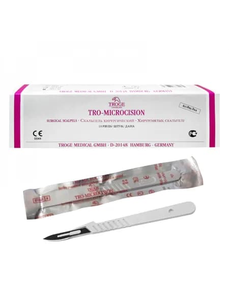 Скальпель одноразовый Tro-Microcision,10 шт/уп (Германия) №10