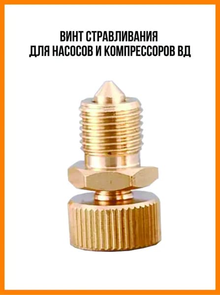 Винт для стравливания с гайкой для насосов и компрессоров ВД