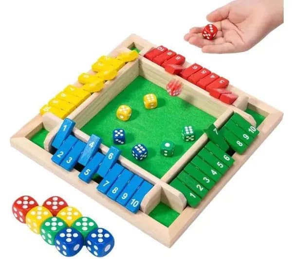 Настольная игра "Закрой коробку" (Shut The Box) для развития математики у детей 4-7 лет