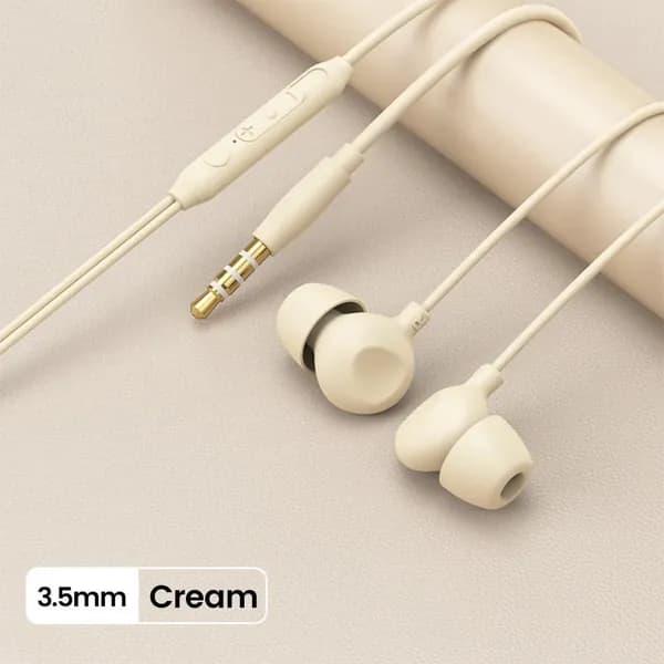Наушники проводные с микрофоном, 3.5 мм, USB Type-C, бежевый