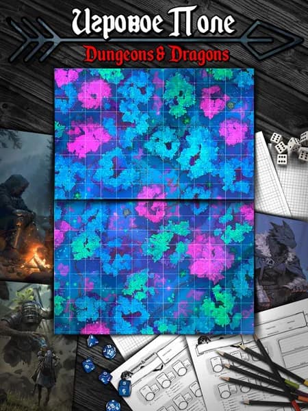 Игровые поля, Необычные Лесные карты для днд (Тайлы) для DnD Dungeons & Dragons, Формат А4 Игровые карты ДнД