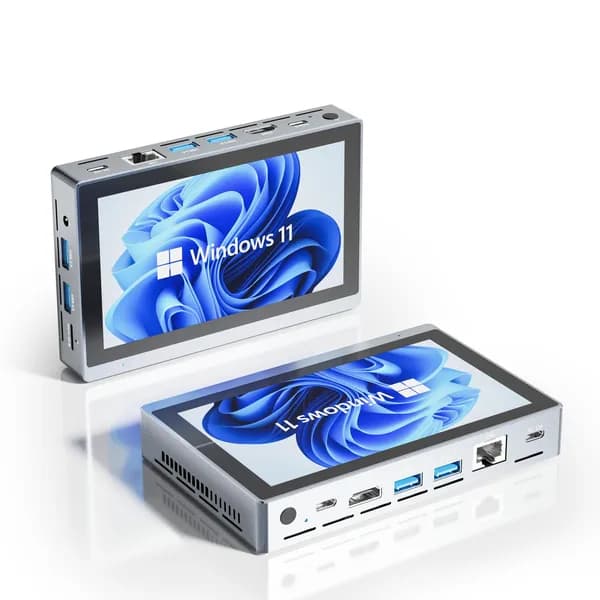 Higole Мини-ПК (Intel Celeron N5095, RAM 16 ГБ, SSD 256 ГБ, Intel UHD Graphics, Windows 11 Pro), темно-серый