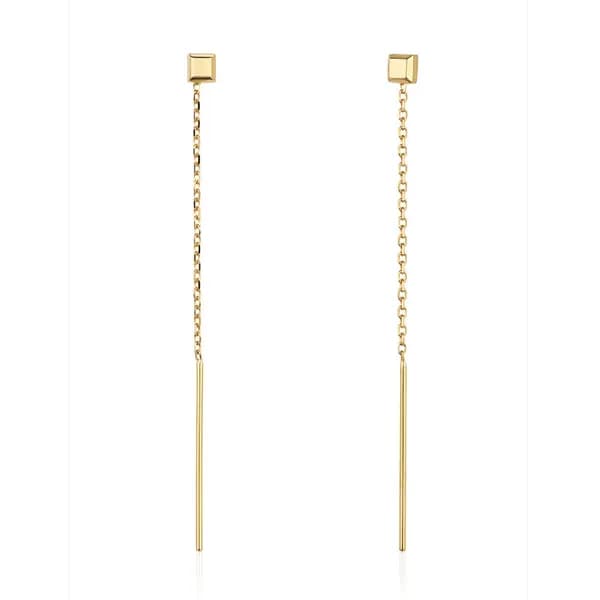 Серьги из желтого золота 585 пробы без вставок 01С0316259