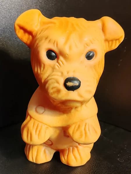 Винтажная резиновая игрушка с пищалкой Щенок СССР