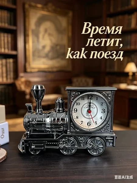 Часы-будильник в виде паровоза, ретро-декор, подарок для коллекционеров