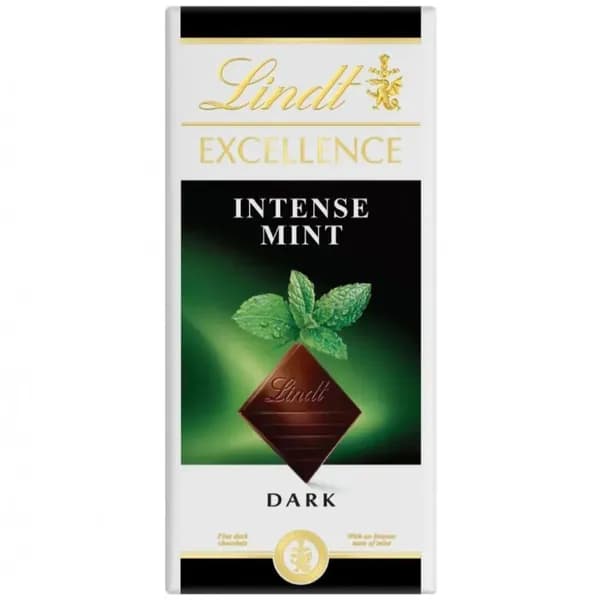 Lindt Excellence темный шоколад с экстрактом мяты, 100 г
