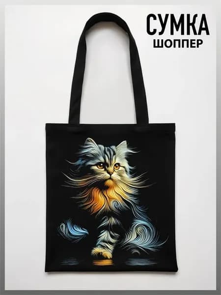 Шоппер с кошкой для девочки