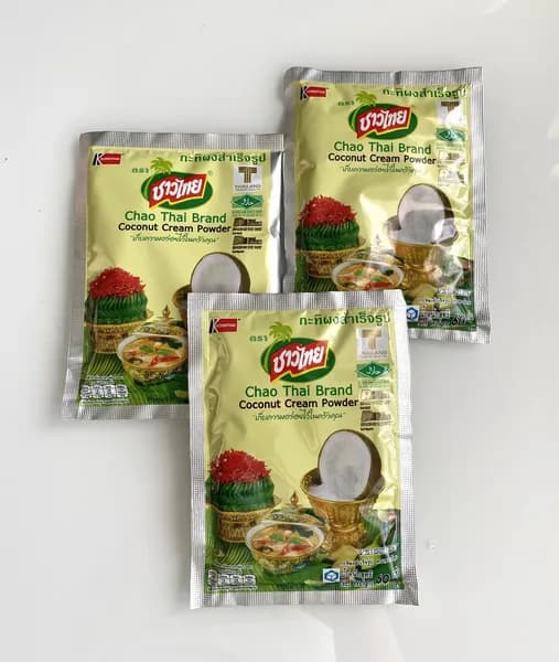 Тайское натуральное сухое кокосовое молоко, 3 шт по 60 гр, Kornthai coconut cream powder
