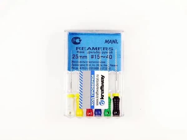 Reamers - дрильборы ручные, длина 25 мм, ISO-15-40 (6 шт). (комп)