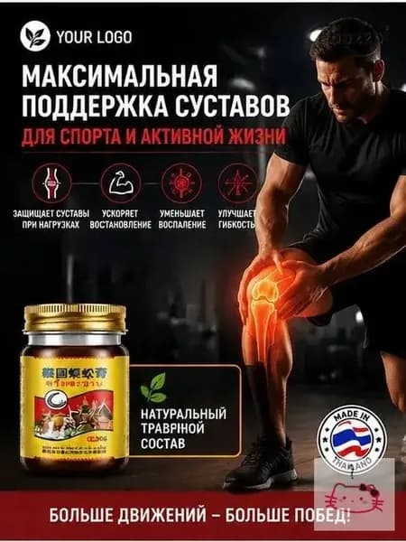 Тайский бальзам Сороконожка от боли в суставах и косточки на ноге, 55 г