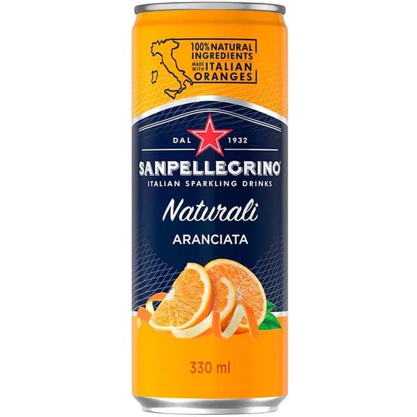 Лимонад San Pellegrino Сан Пеллегрино Апельсин, в жестяной банке, 330 мл