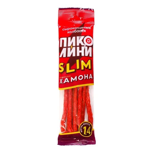 Колбаски Дымов Пиколини слим со вкусом хамона из свинины сырокопченые 70 г