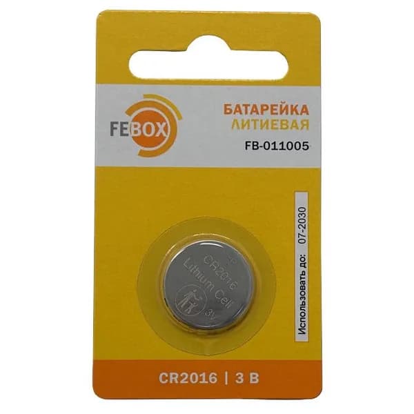 Батарейка FEBOX CR2016 блистер 1шт