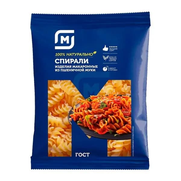 Макароны Спирали Магнит 400г в ассортименте