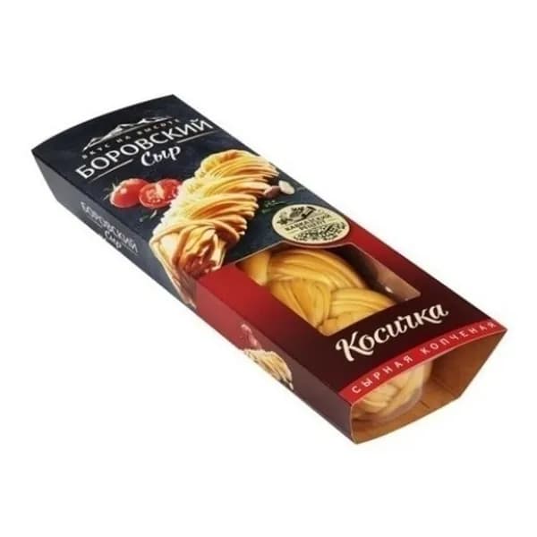 Сыр рассольный Боровский Сыр копченый косичка 43% 100 г