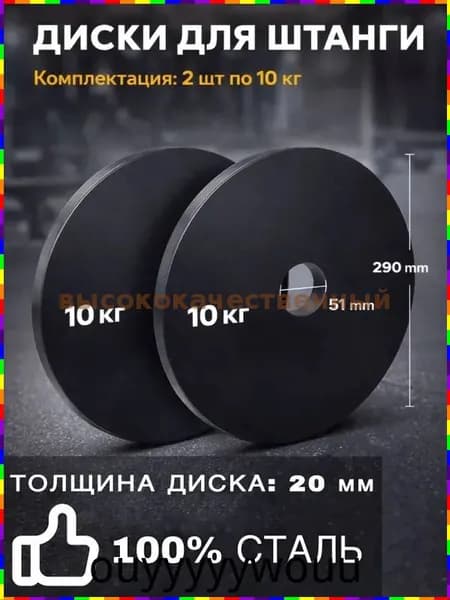 Диски для штанги, 10 кг, диаметр диска: 29 см