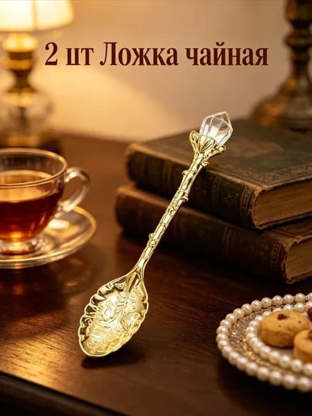 Ложка десертная 2 предм. золотой