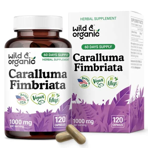 Дикие и органические капсулы Caralluma Fimbriata 1000 мг - общая поддержка