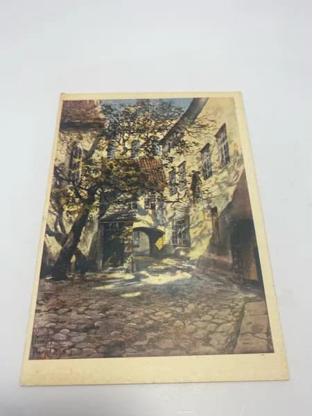Почтовая карточка 1958г. Дворик в старом Таллине.