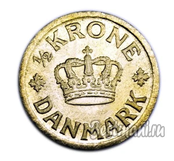 1/2 датская крона купить 1939 год копия монеты в бронзе