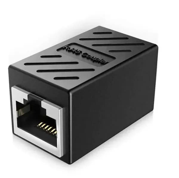 RJ45 коннектор, переходник для кабеля Ethernet 1000Mb/s / Черный (гнездо-гнездо)