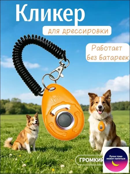 Кликер для дрессировки собак браслет, оранжевый