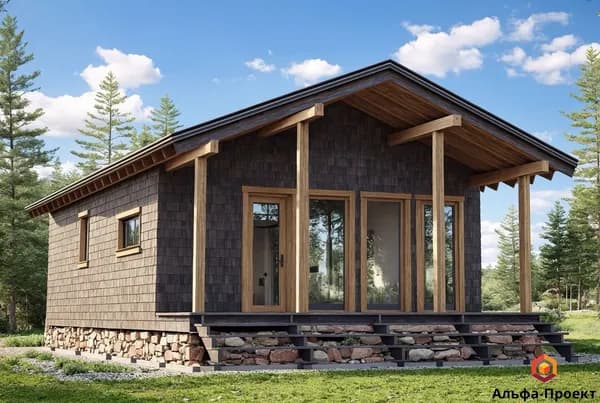 Проект каркасного дома, 72 м2