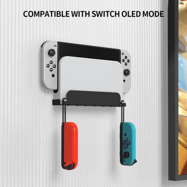 Настенное хранилище для Switch OLED, чёрное, с местом для Joy-Con