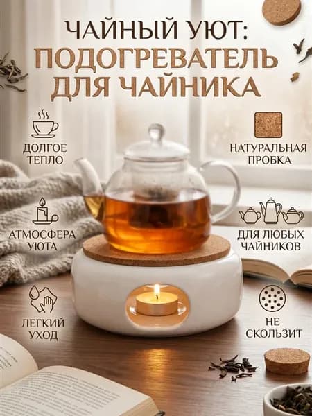 Керамический подогреватель для чайника с пробкой