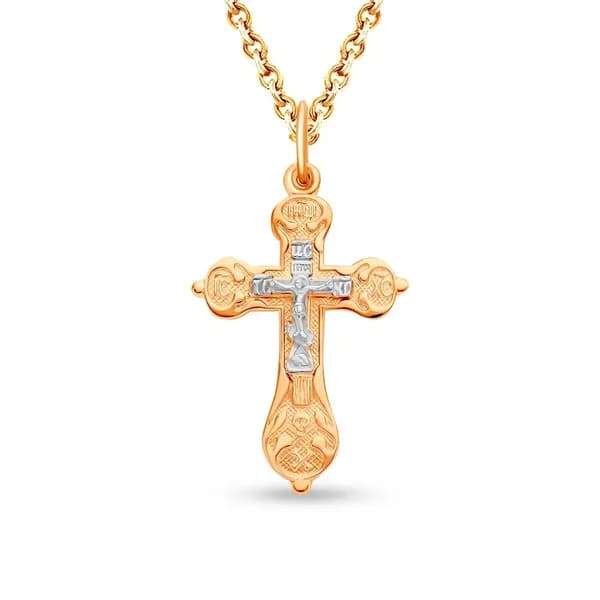 Крестик из красного золота 375 пробы 585GOLD