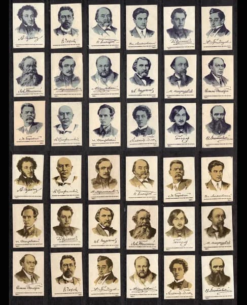 Спичечные этикетки СССР. 1962 г. Русские и советские поэты и писатели.