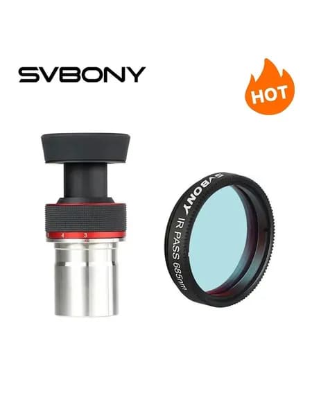 SVBONY Окуляр Zoom 1.25" 3-8мм и SV183 1,25" IR PASS 685нм Светофильтр для телескопа, уменьшения влияния атмосферных искажений и улучшения контрастности планетарной фотографии