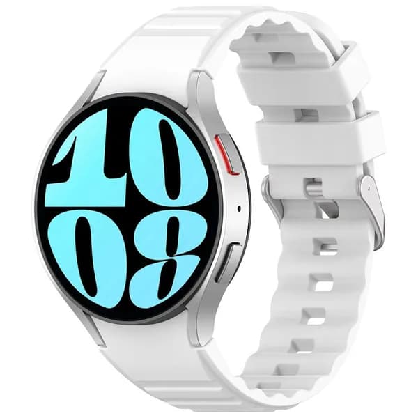 Силиконовый ремешок для часов Samsung Galaxy Watch 6, белый, ширина 20 мм