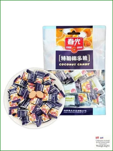 Hainan Specialty, Chunguang Food, Специальный кокосовый сахар 120 г экстраконцентрированного кокосового молока