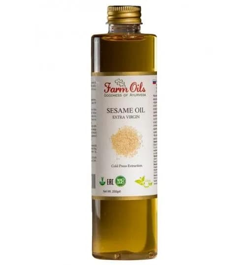 SESAME OIL Extra Virgin, Farm Oils (КУНЖУТНОЕ МАСЛО Холодного отжима, Фарм Ойлс), 250 г.