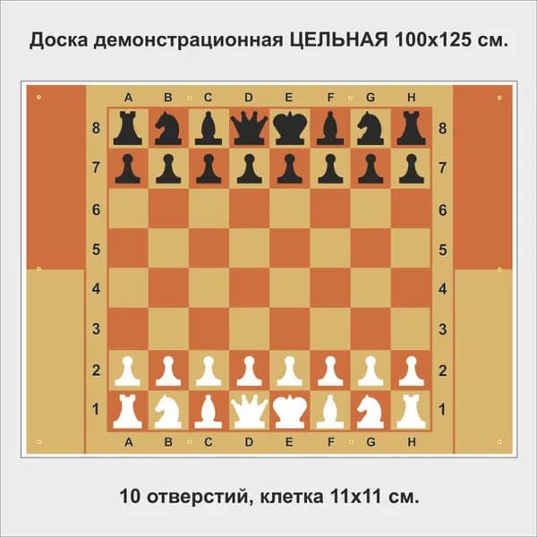 Доска демонстрационная ЦЕЛЬНАЯ 100x125 см с фигурами "Шахматы"
