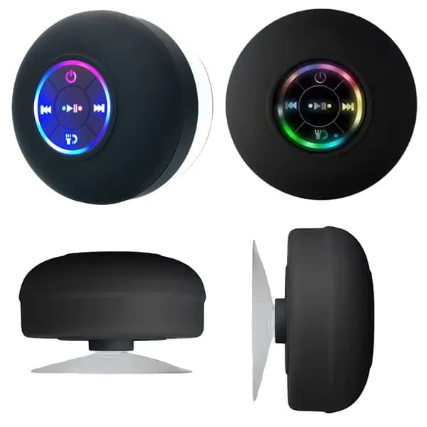 Водонепроницаемая Bluetooth-колонка с LED-подсветкой и присоской